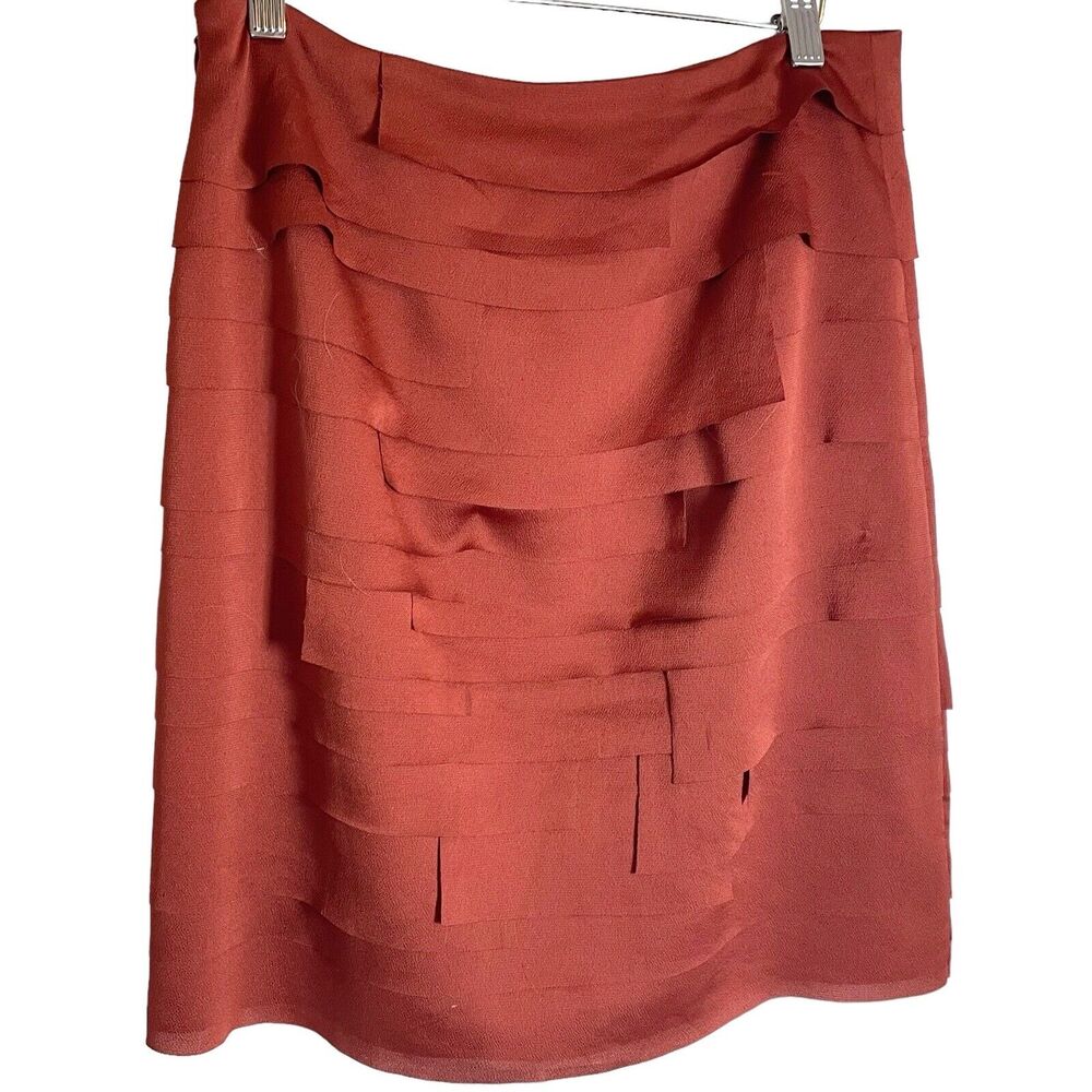 Banana‎ Republic Layered Skirt Women's Size 2 Tiered Above Knee Pleats Russet